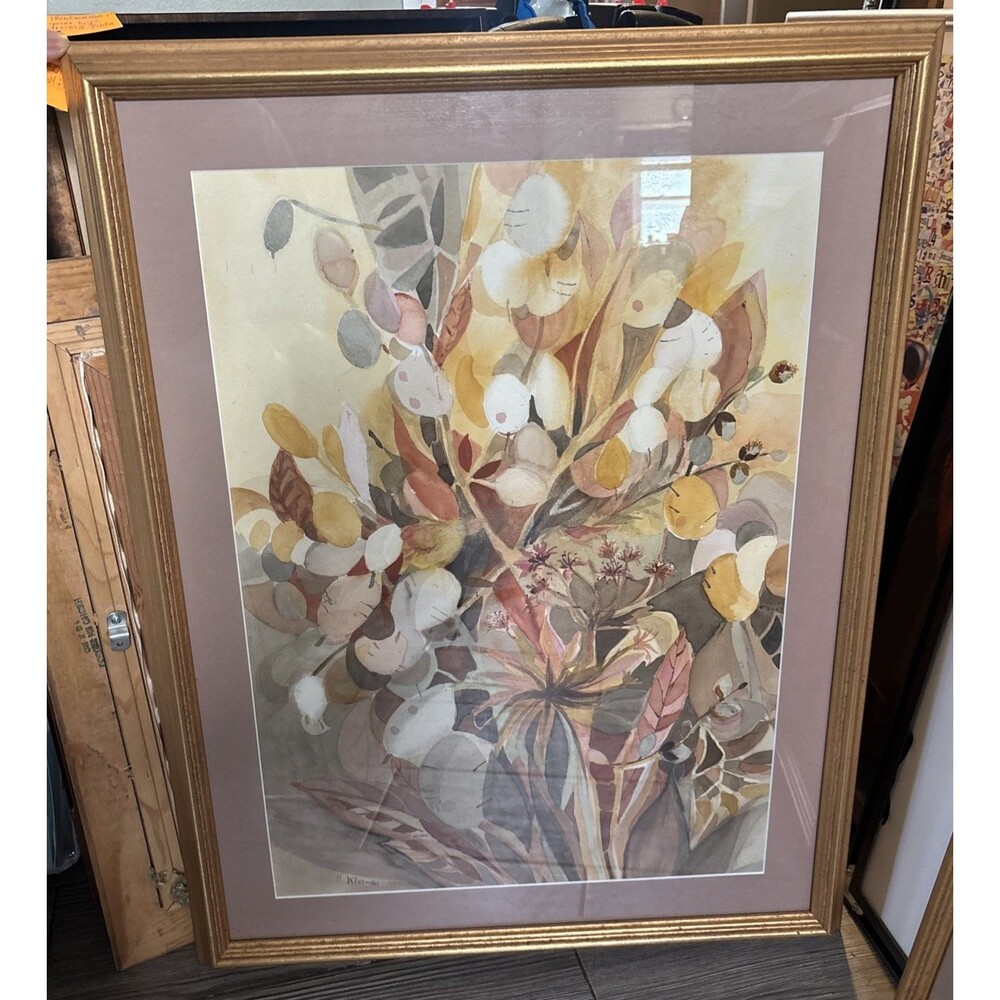 Watercolor Abstract Botanical Wall Art  By H. Kleiman  20x26